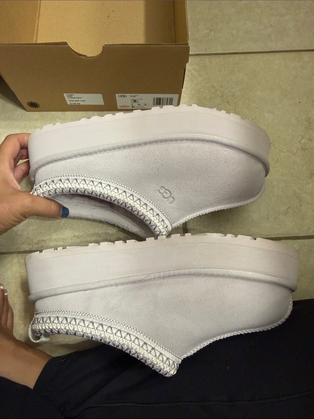 UGG Women's Slip-On Suede Slippers in Light Lilac - Picture 3 of 5